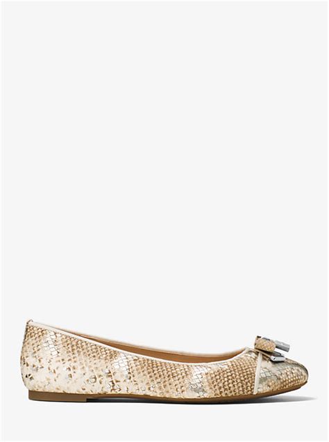 michael michael kors alice snake-embossed leather ballet flat|Michael Kors Ballet flats and ballerina shoes for Women.